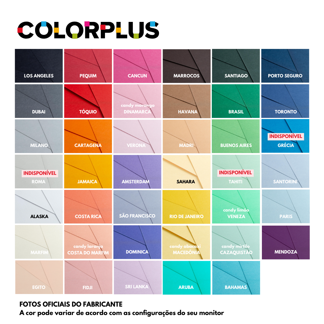 54 folhas de Papel Color Plus -  Sólidas - 30,5cm x 30,5cm 180g