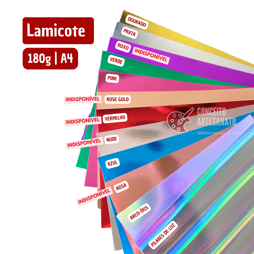 1.000 folhas - Lamicote 180g A4